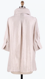 DAMME Shimmery Signature Swing Jacket-200-PEARL WHITE