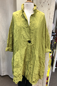 Reina Lee Crinkle Coat - Chartreuse