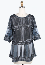 PEN ART R/N TUNIC - 9195-GRY