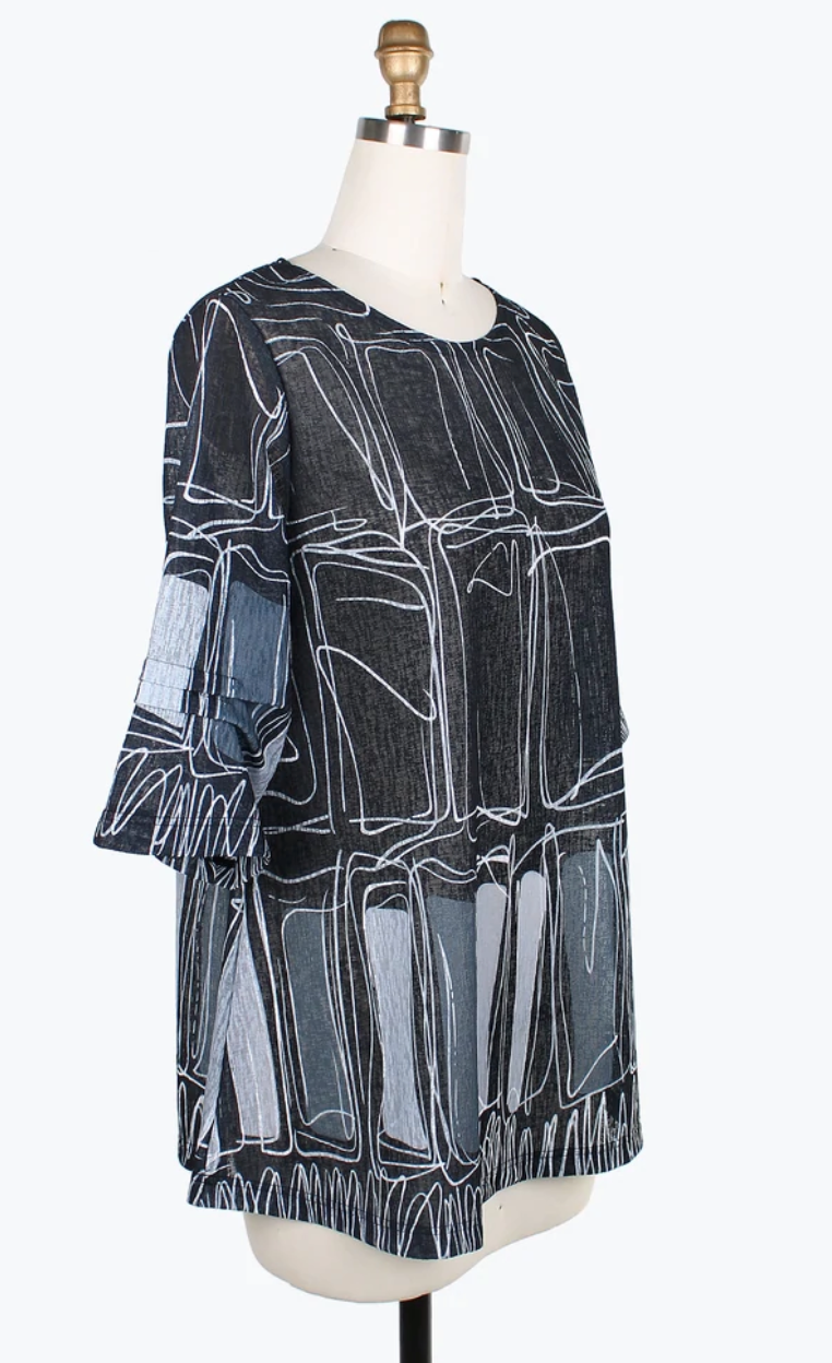 PEN ART R/N TUNIC - 9195-GRY