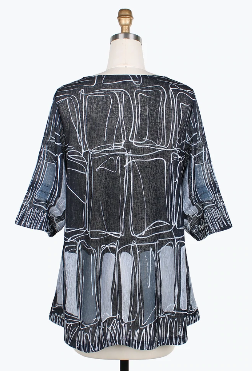 PEN ART R/N TUNIC - 9195-GRY