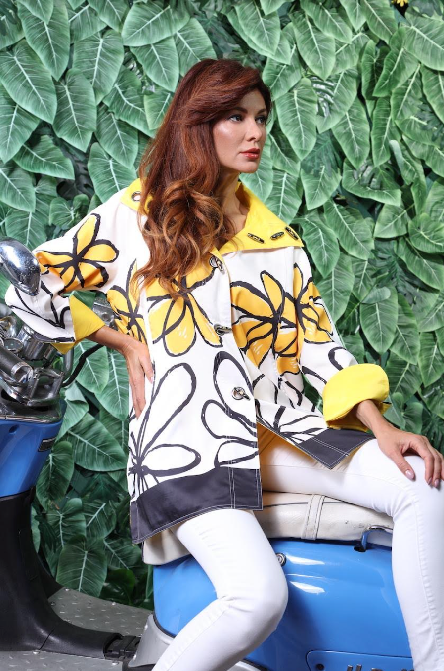 Oopera Raincoat - YELLOW FLOWER - J1239RW-3