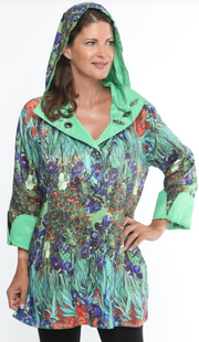 Oopera Reversible Raincoat - IRISES BY VINCENT VAN GOGH - J2239RW-8