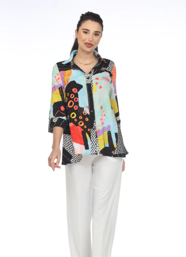 Moonlight Mixed Media Top - 3233