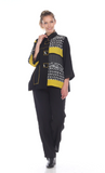 Moonlight Mixed-Media Jacket- MUSTARD - 2845