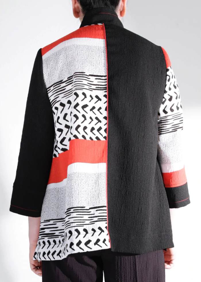 Moonlight Mixed-Media Jacket- RED - 2845