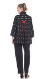 Moonlight Geo Print Button Front Jacket in Black/White/Red - 2881