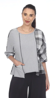 MOONLIGHT Asymmetric Mixed Media Tunic - 3287NP