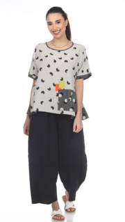 Moonlight Mixed Media Tunic - 3215