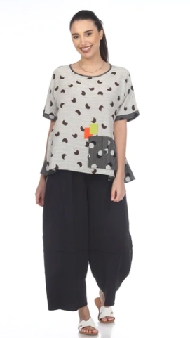 Moonlight Mixed Media Tunic - 3215