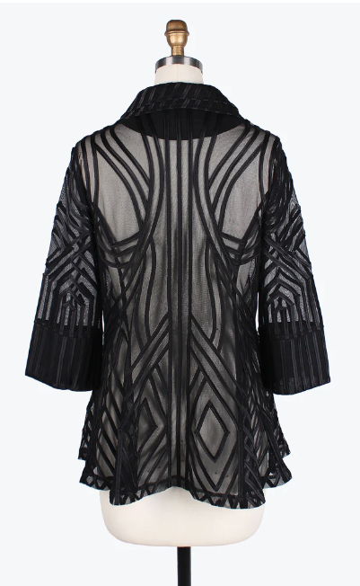 GEOMETRIC SOUTACHE JKT - 2363-BLACK