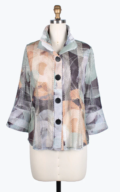 ABSTRACT ART PERFORATED JKT 2375-MLT