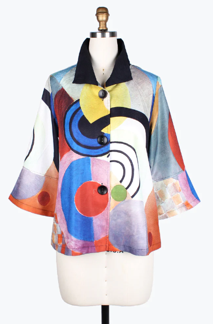 ABSTRACT PAINTING SHORT JKT 4756-MLT