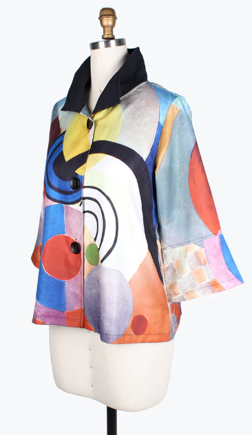 ABSTRACT PAINTING SHORT JKT 4756-MLT