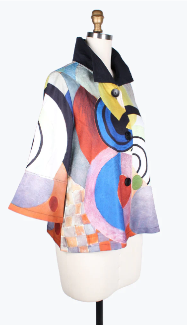 ABSTRACT PAINTING SHORT JKT 4756-MLT