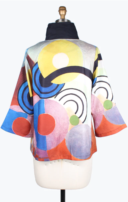 ABSTRACT PAINTING SHORT JKT 4756-MLT