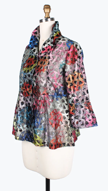 DAMEE HOLOGRAPHIC SCALE MESH SHORT JKT-400-MULTI