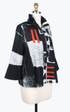 ABSTRACT COLLAGE RIBBED JKT - 4772-BLK