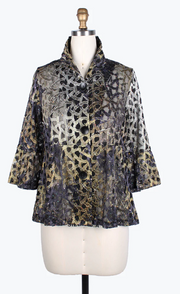 DAMEE HOLOGRAPHIC SCALE MESH SHORT JKT - 400-GOLD