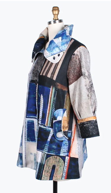 MIXED ART RIBBED SWING JKT - 4763-MLT