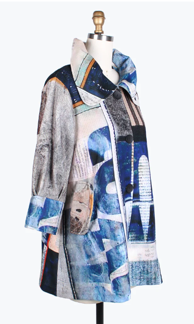 MIXED ART RIBBED SWING JKT - 4763-MLT