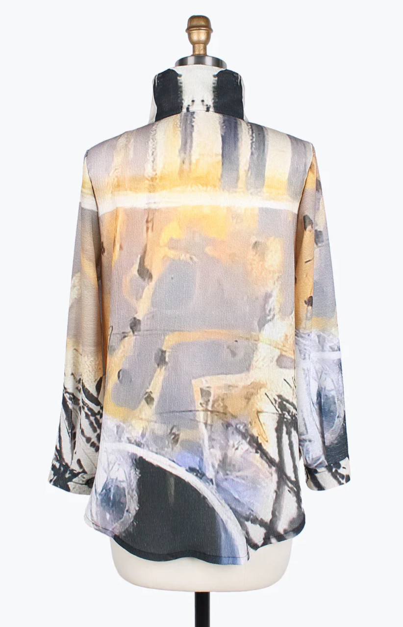 ABSTRACT PAINTING SHIRT-7087-YLW