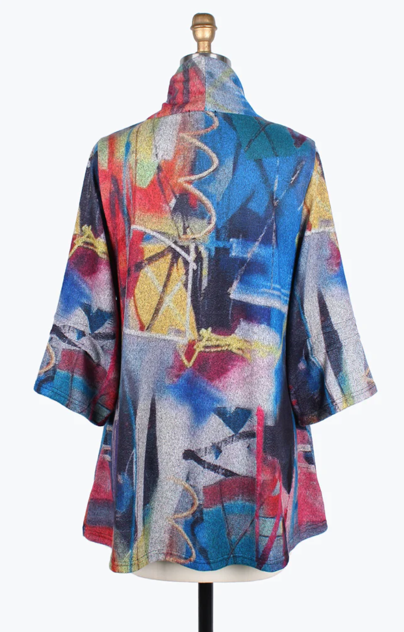 COLORFUL GRAFFITI TURTLENECK TUNIC-9202-MLT