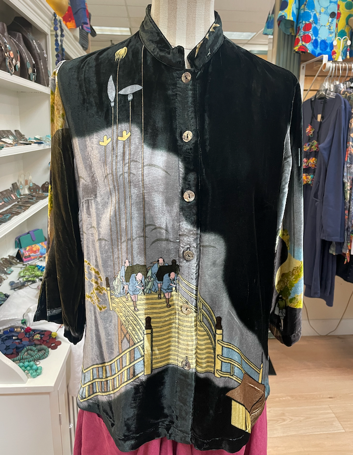 Citron "Edo Life of Japan" Silk Velvet Blouse - 1213ELJ