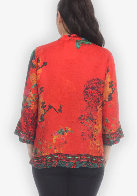 Citron "Vintage Vase Floral" Silk Blouse - 1213VVF