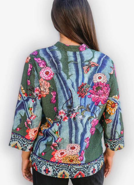 Citron "Floral Engineered Border" Blouse - 1213FEB