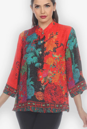 Citron "Vintage Vase Floral" Silk Blouse - 1213VVF