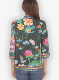 Citron "Botanical Butterfly Black" Silk Blouse- 1213BBB