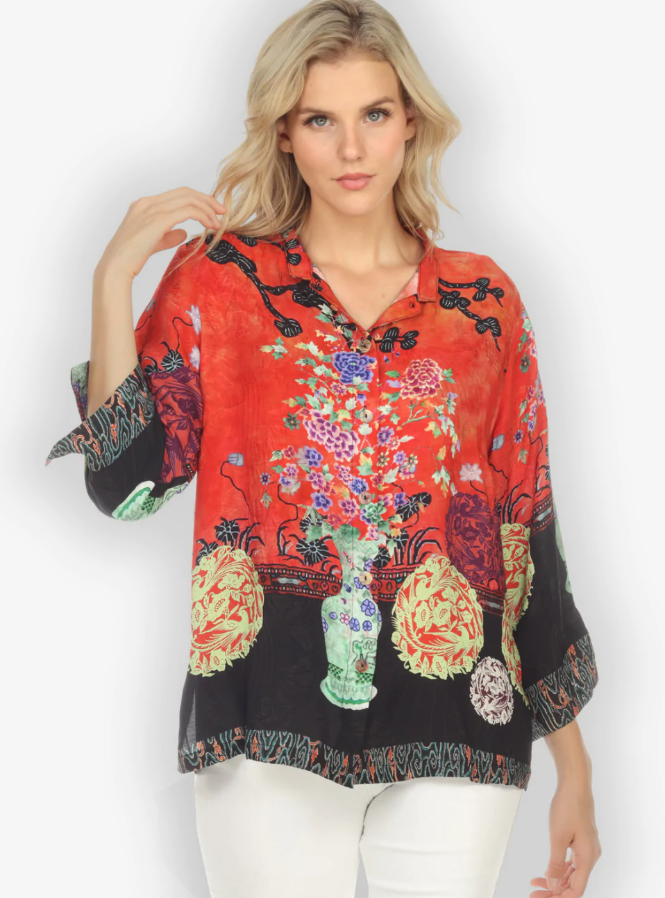 Citron "Landscape Mono Tree" Silk Blouse - 1213LMT