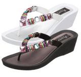 GRANDCO SANDALS 26462E - RAINBOW WEDGE (BLACK)