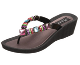 GRANDCO SANDALS 26462E - RAINBOW WEDGE (BLACK)