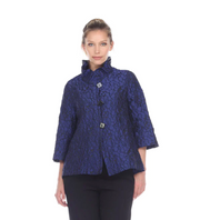Moonlight Geometric Dotted Jacquard Button Front Jacket in Royal - 2455 TAF-ROY