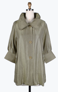 DAMEE Shimmery Signature Swing Jacket-200-OLIVE