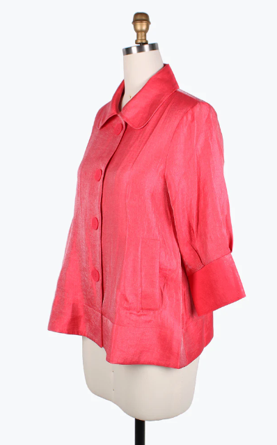 DAMEE WIDE BALL COLLAR JKT - 4741 - CORAL RED