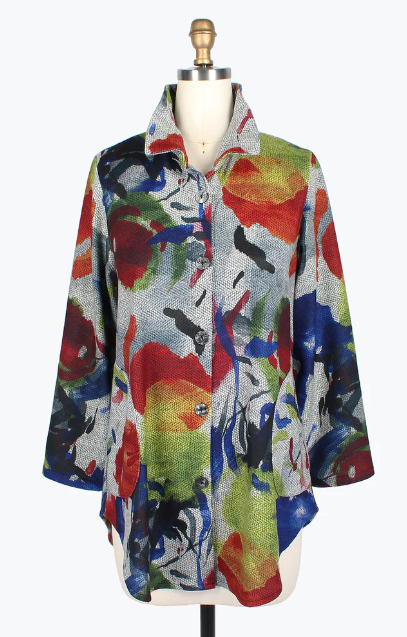 DAMEE ABSTRACT PAINT SHIRT - 7074 GRY