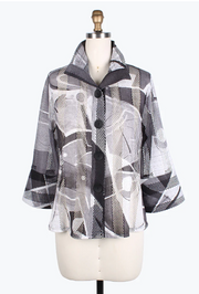 DAMEE ABSTRACT ART LACE-NET JKT - 2386-GRY