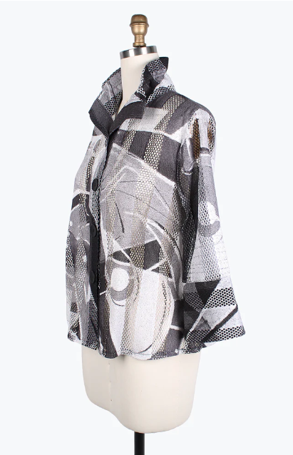 DAMEE ABSTRACT ART LACE-NET JKT - 2386-GRY