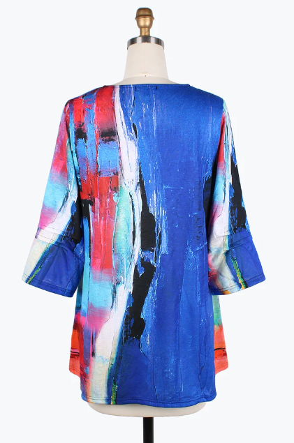 DAMEE OIL PAINTING R/N TUNIC - 9209-MLT