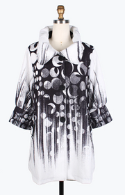 DAMEE MONOCHROME BUBBLE SWING JKT - 4783-WHT