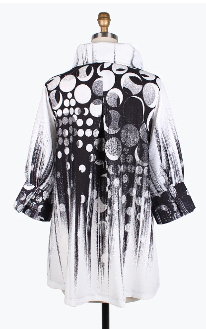 DAMEE MONOCHROME BUBBLE SWING JKT - 4783-WHT