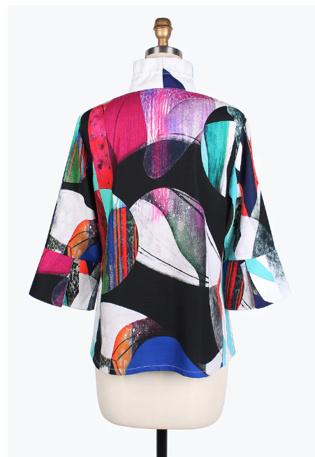DAMEE ABSTRACT ART SHORT JKT - 4789-MLT