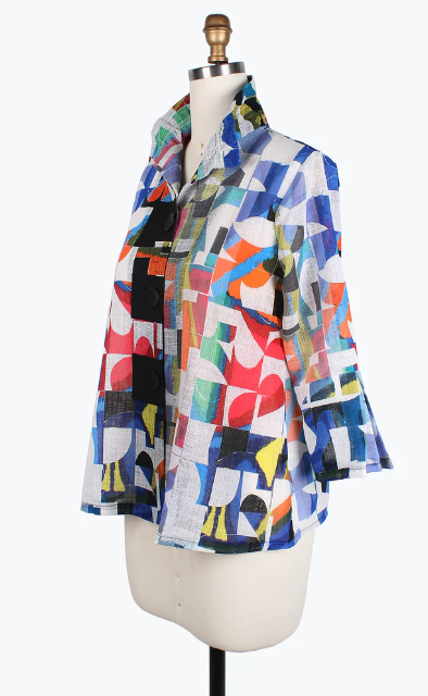 DAMEE GEOMETRIC BUTTON PATCH JKT - 4794-MLT