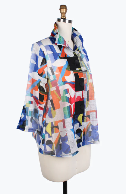 DAMEE GEOMETRIC BUTTON PATCH JKT - 4794-MLT