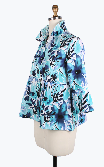 DAMEE FLOWERS & LEAVES SHORT JKT - 4800-TRQ