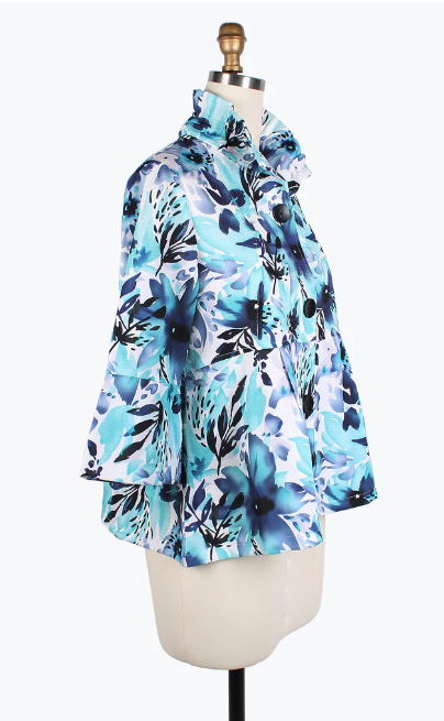 DAMEE FLOWERS & LEAVES SHORT JKT - 4800-TRQ