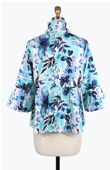 DAMEE FLOWERS & LEAVES SHORT JKT - 4800-TRQ